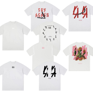 Anyma44潮牌techno电音周边白色纯棉印花短袖T恤美式宽松250g