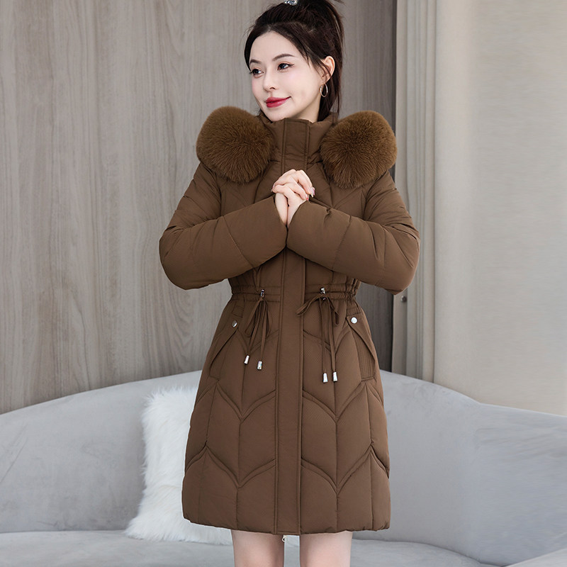 羽绒棉服女中长款棉衣韩版修身大毛领棉袄特价甩卖加厚棉袄女新款