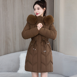 羽绒棉服女中长款棉衣韩版修身大毛领棉袄特价甩卖加厚棉袄女新款