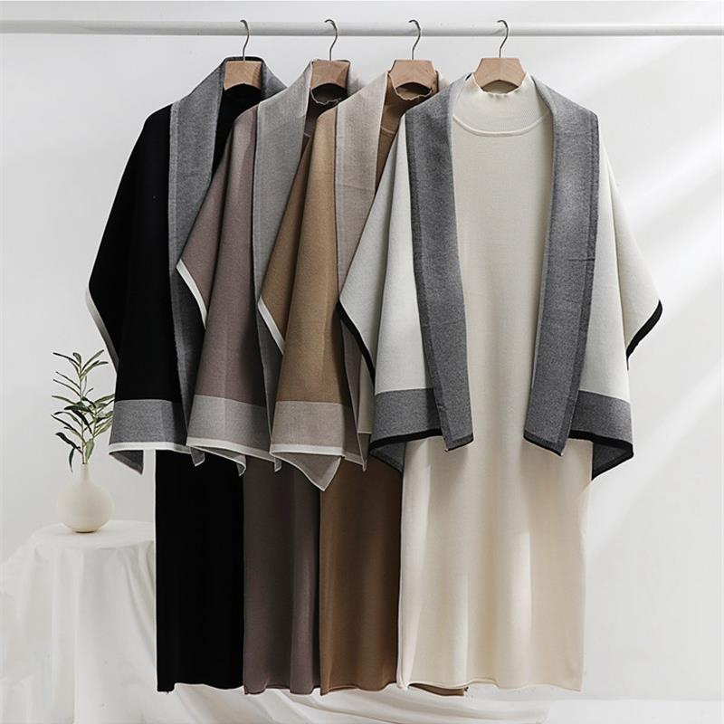 Autumn winter women twopiece knit shawl  dress 针织裙套装