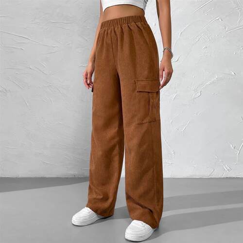 Elastic waist loose work suit wide leg pants松紧腰宽松工装裤