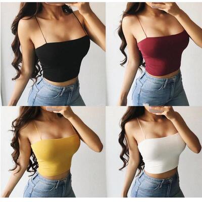 New solid color sexy halter tank top 性感紧身纯色吊带背心女