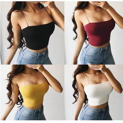 New solid color sexy halter tank top 性感紧身纯色吊带背心女