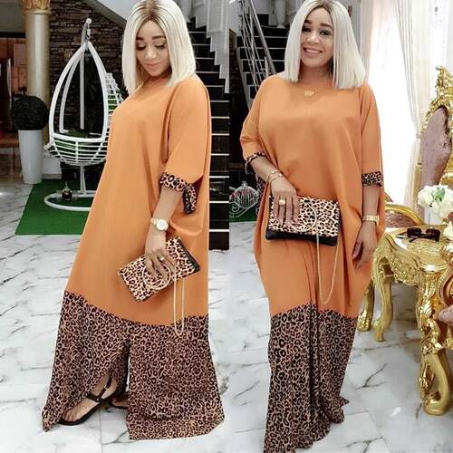 2023women dress oversize leopard print ladies robe dresses女