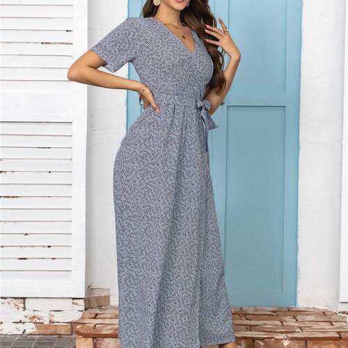 New summer print Women Vneck sexy floral dress夏季V领连衣裙
