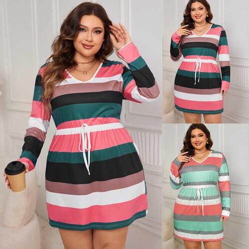 Plus Size Women Dress 2024 Autumn Casual Dresses 大码连衣裙