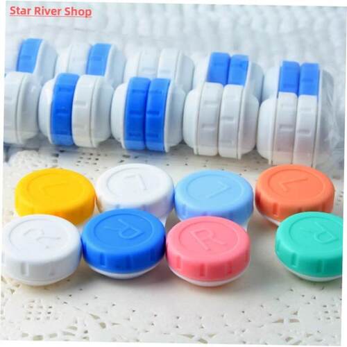 5/10 pcs lot Colored Contact Lenses Case LR Contact Lens Ca