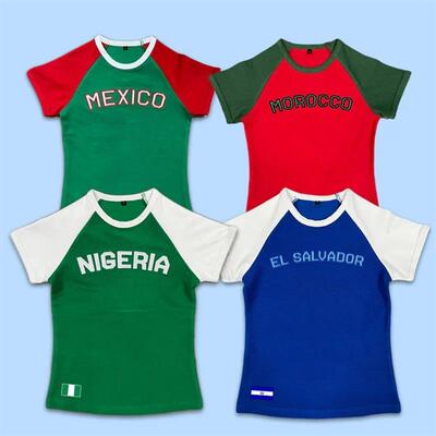Y2K Printed Short Sleeve Round Neck Womens Short Tshirt