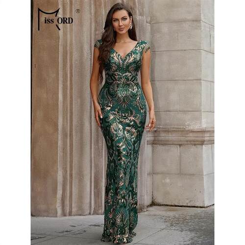Evening Dress Glitter Sequin Party Dresses Long Prom Gown