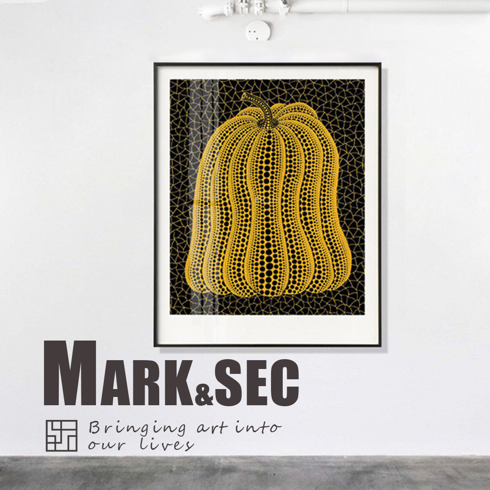 草间弥生南瓜装饰画客厅书房日本艺术家设计师小众挂画抽象斑点