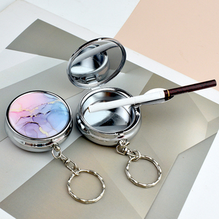 迷你烟灰缸随身便携式个性烟灰缸创意金属带盖袋烟灰盒袋小礼品