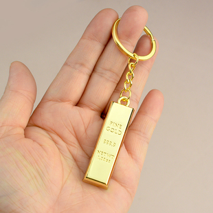 创意金条钥匙扣实心金块仿真金砖男女挂件金店新年小礼品定制LGLO