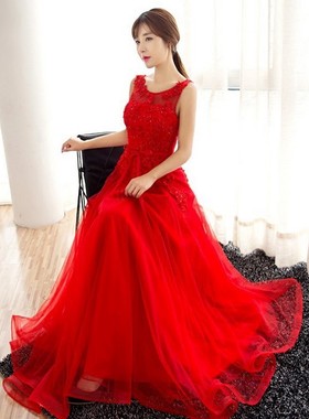 出租敬酒服新娘红色长款修身显瘦韩版宴会晚礼服2026新款年会主持