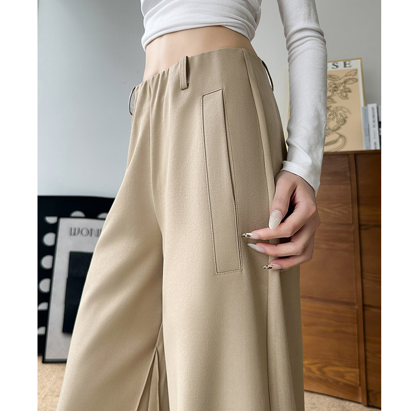 西装微喇裤女春夏季薄款2026新款宽松垂感喇叭休闲低腰显瘦阔腿裤