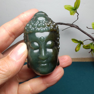 新疆和田玉且末蓝调糖玉佛魔手把件精品保真油润男女国风一念之间