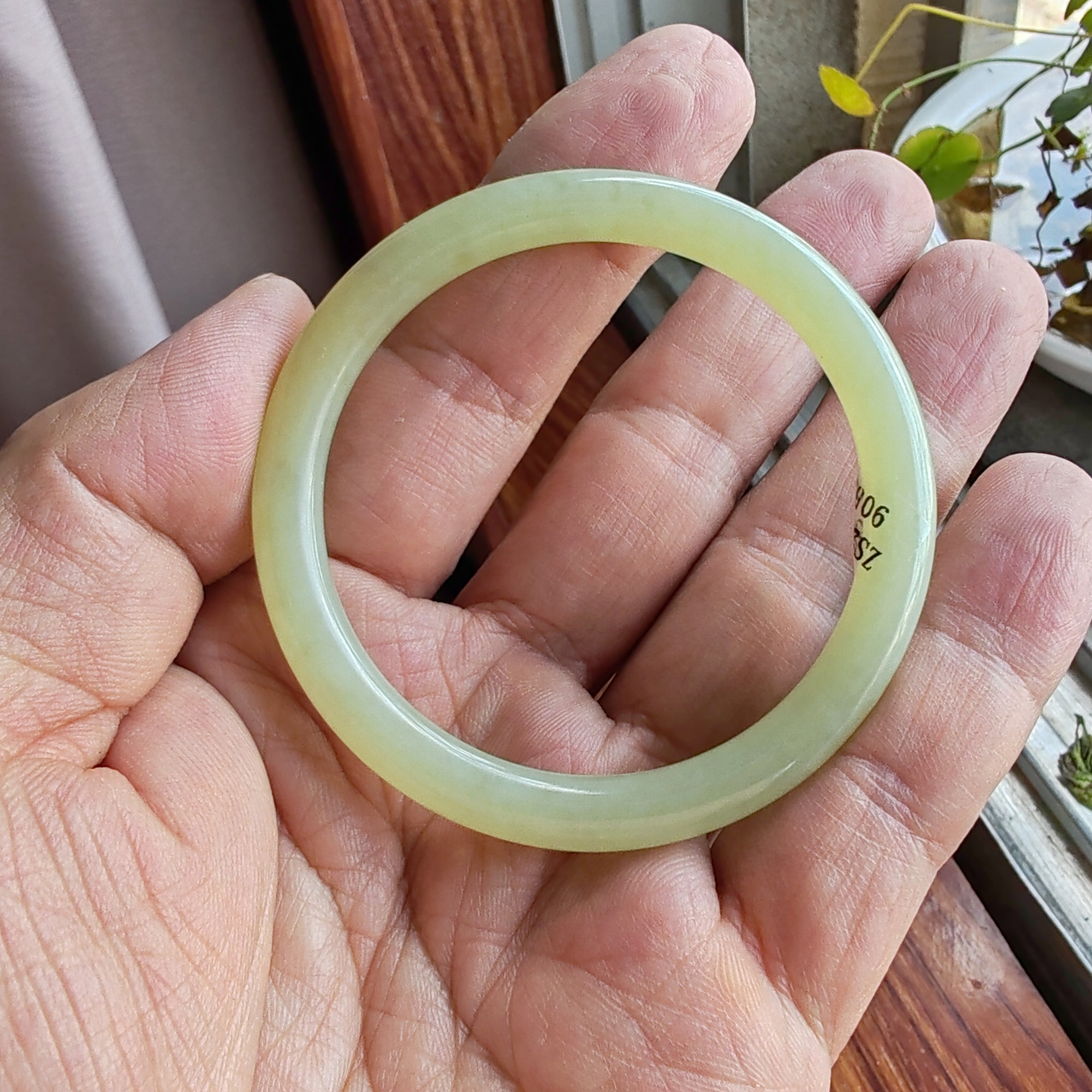 和田玉青白玉手镯玉镯子细条细腻保真特价50mm+少女仙女玉玲珑