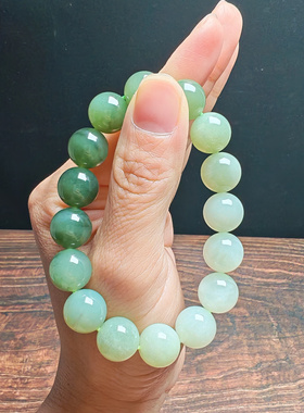 和田玉晴水渐变手链12mm
