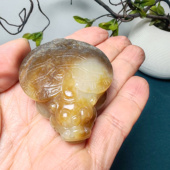 荣归新疆和田玉且末糖玉立体龙龟手把件细腻油润玉石玉器古典高档