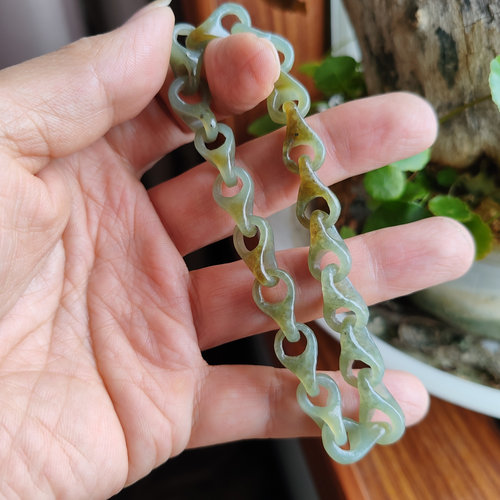新疆且末蓝调糖玉链手链福泽绵延