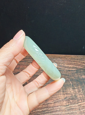 新中式和田青白玉雕花荷花51手镯