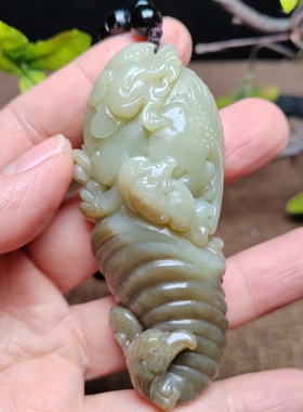 和田玉把件和田玉糖青白玉貔貅