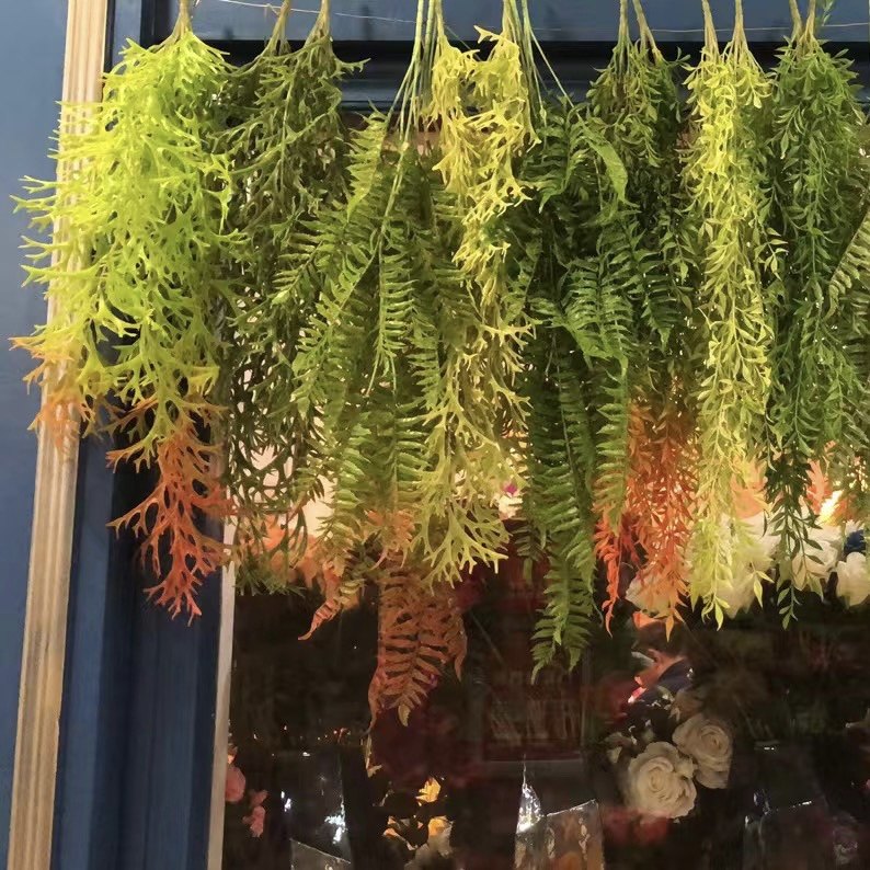 仿真绿植壁挂波斯草蕨类草吊顶墙挂吊兰花绿色植物藤条垂吊装饰
