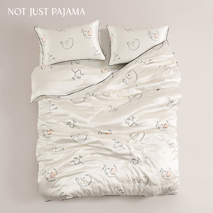 Pajama 真丝印花四季 Just Not 被套床单床笠床上用品四件套22姆米