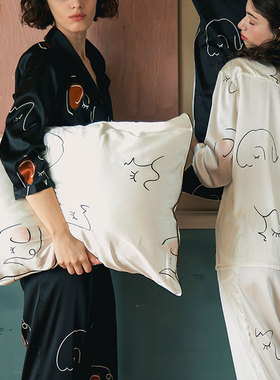 Not Just Pajama真丝枕套The Dream系列印花艺术画单人枕巾枕头