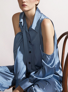 [折上8折]notjustpajama 真丝睡衣阔腿裤子桑蚕丝秋冬长款家居服