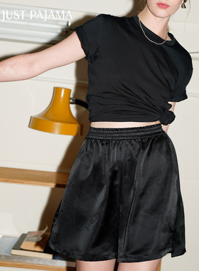 Not Just Pajama City Light系列2023提花真丝短裤休闲阔腿裤