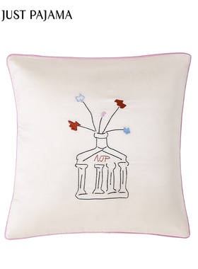 Not Just Pajama 心动博物馆 花瓶图案刺绣22姆米真丝抱枕含枕芯