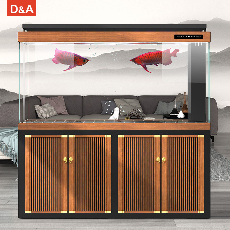 德克金鱼缸传承系列大型底滤超白玻璃双层雨淋生态水族箱龙鱼缸