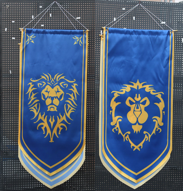 魔兽世界挂大旗摆设缎旗wow游戏道具电影院装饰旗帜 挂画海报周边