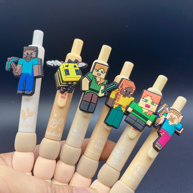 我的世界中性笔游戏周边文具小学生男孩玩具笔磁力方块造型圆珠笔