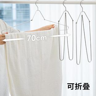 日本霜山304不锈钢毛巾架家用浴室阳台晾晒架可折叠浴巾架晾衣架