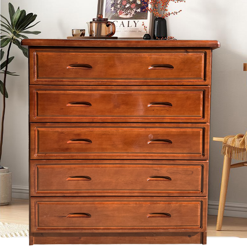 全实木五斗柜六斗柜家用储物柜简约现代多功能靠墙柜小户型抽屉柜