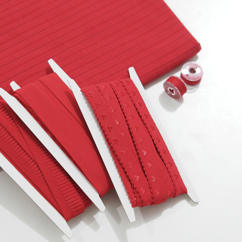 菜家布铺 纯棉莱卡布料四弹抽针提花内裤面料弹力对折包边条配套