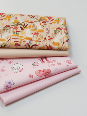 新年兔子印花破卡布料