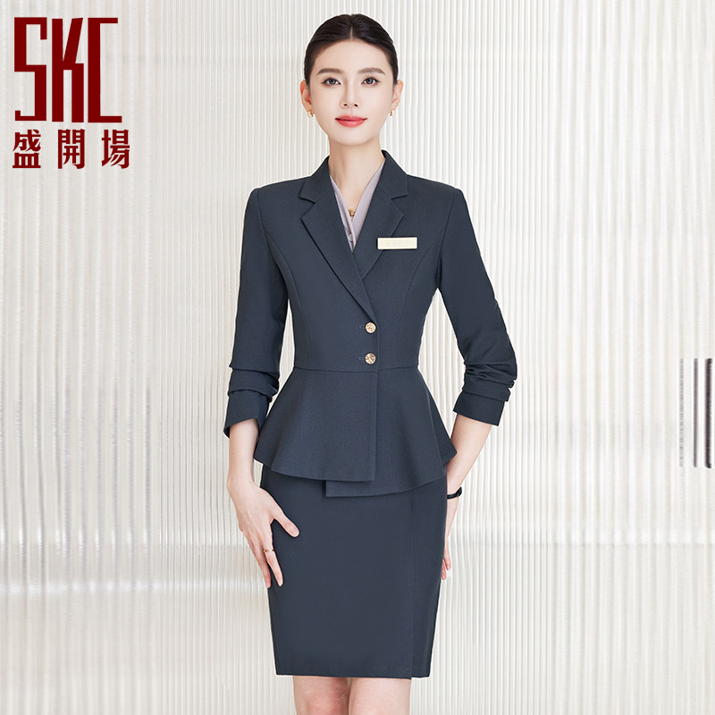 新款25职业装西装套装女秋冬长袖女工装气质酒店前台美容院珠宝店