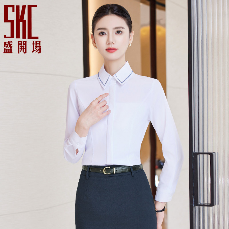 盛开场职业装衬衫套装长袖商务工作服酒店前台收银服务员制服秋冬