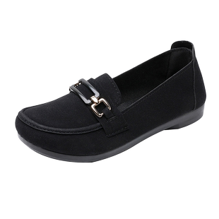 豆豆鞋女春秋单鞋平底老北京布鞋软底防滑工作女鞋舒适休闲妈妈鞋