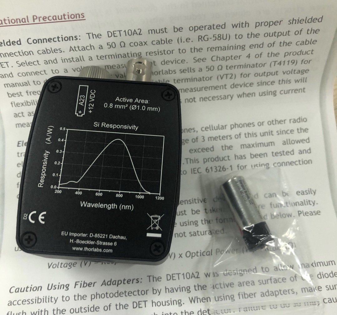 索雷博ThorLabs硅探测器 DET10A2全新现货议价