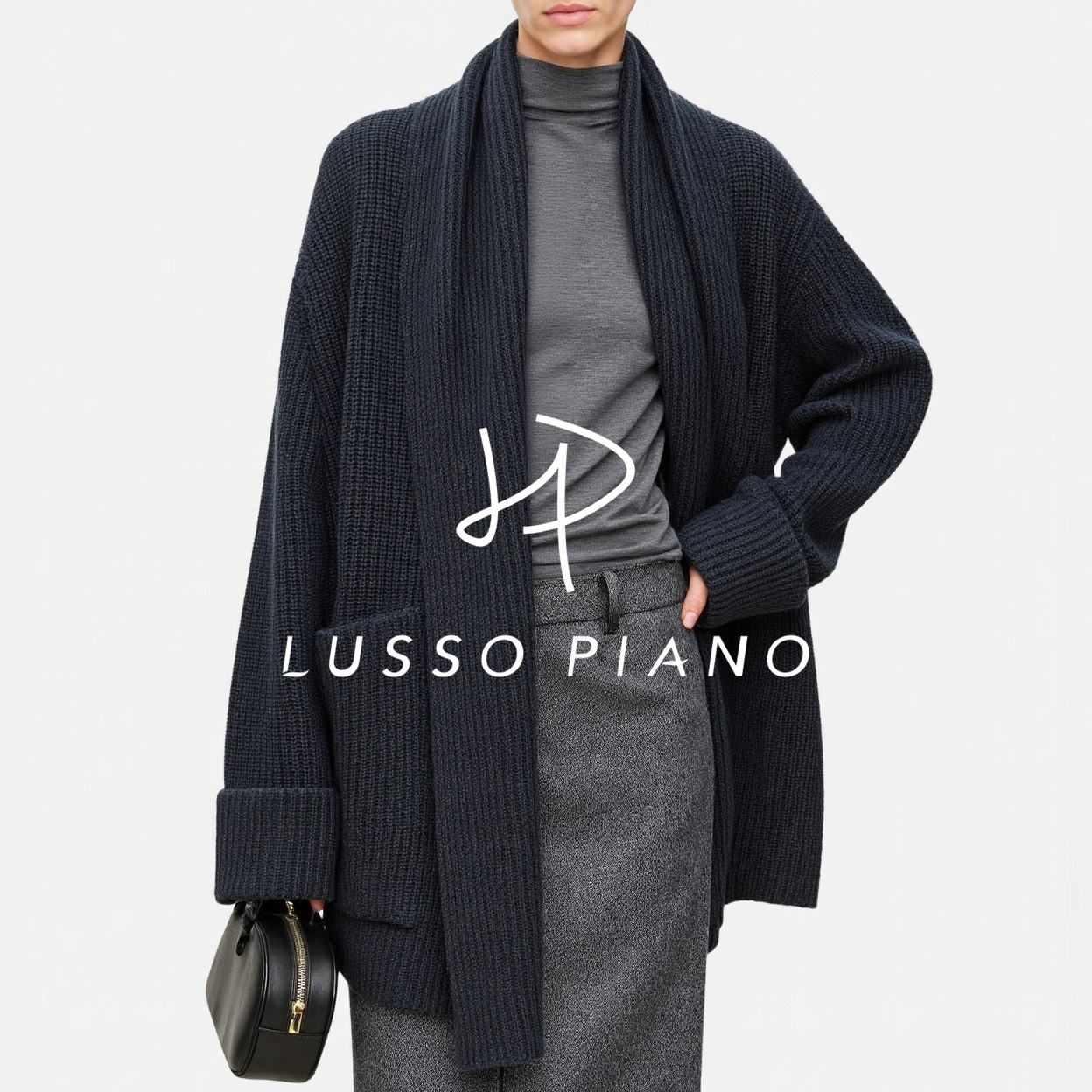 Lusso piano 软糯厚实美利奴羊毛松弛北欧风复古粗针织围巾开衫