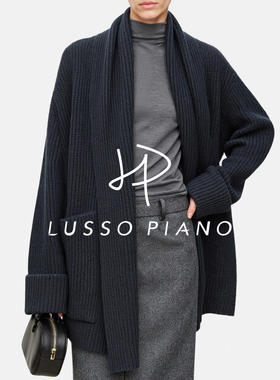 Lusso piano 软糯厚实美利奴羊毛松弛北欧风复古粗针织围巾开衫