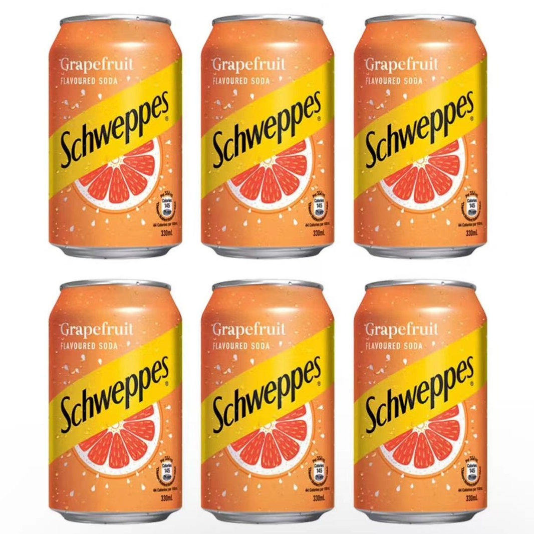 香港Schweppes/怡泉柚子碳酸饮料进口汽水网红高端饮品330ml3罐装