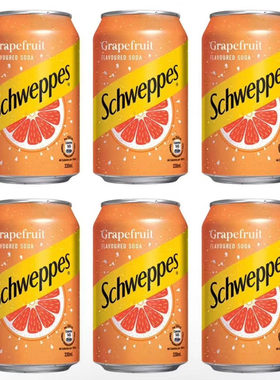 香港Schweppes/怡泉柚子碳酸饮料进口汽水网红高端饮品330ml3罐装