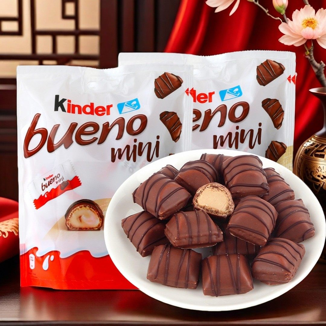 港版健达mini迷你缤纷乐牛奶榛果威化夹心巧克力108独立包装