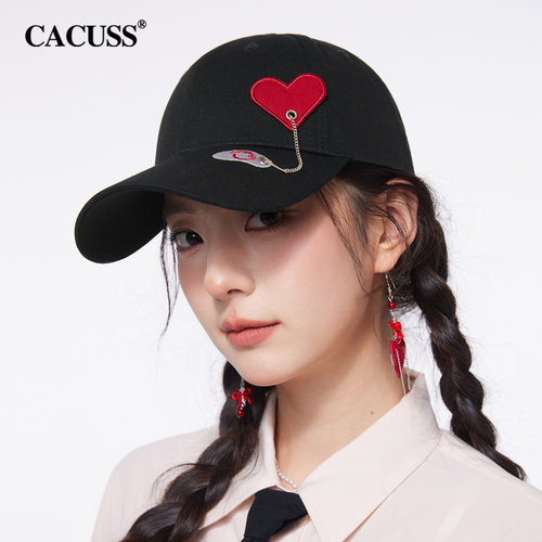 CACUSS纯棉爱心挂链棒球帽女