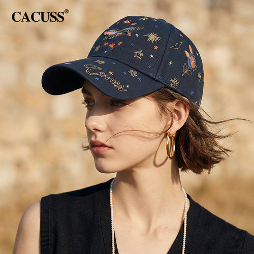CACUSS法式刺绣纯棉棒球帽女