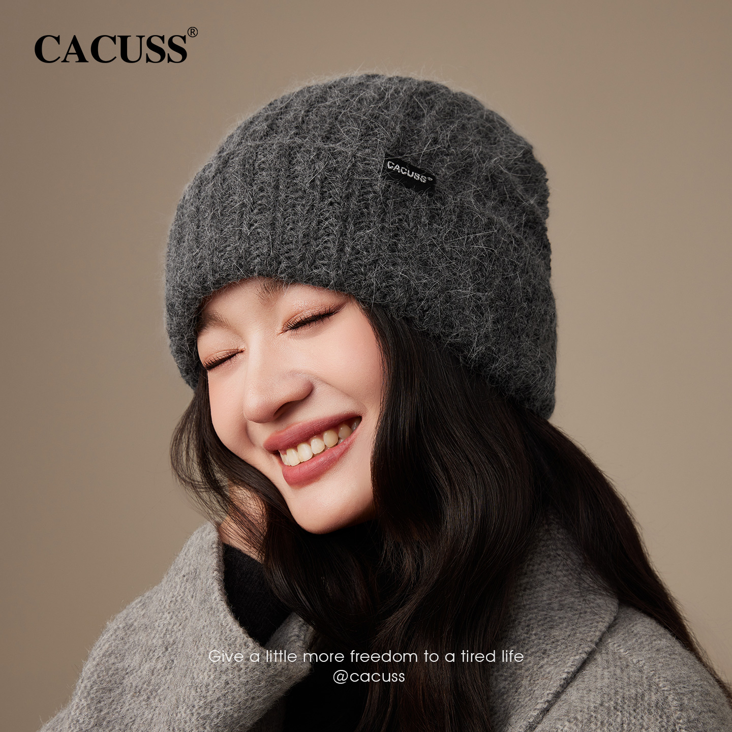 CACUSS秋冬保暖大头围堆堆帽男女